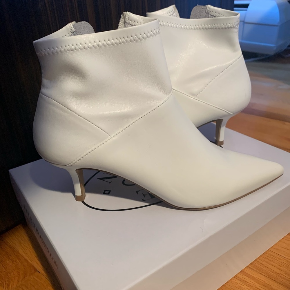 White ankle booties
